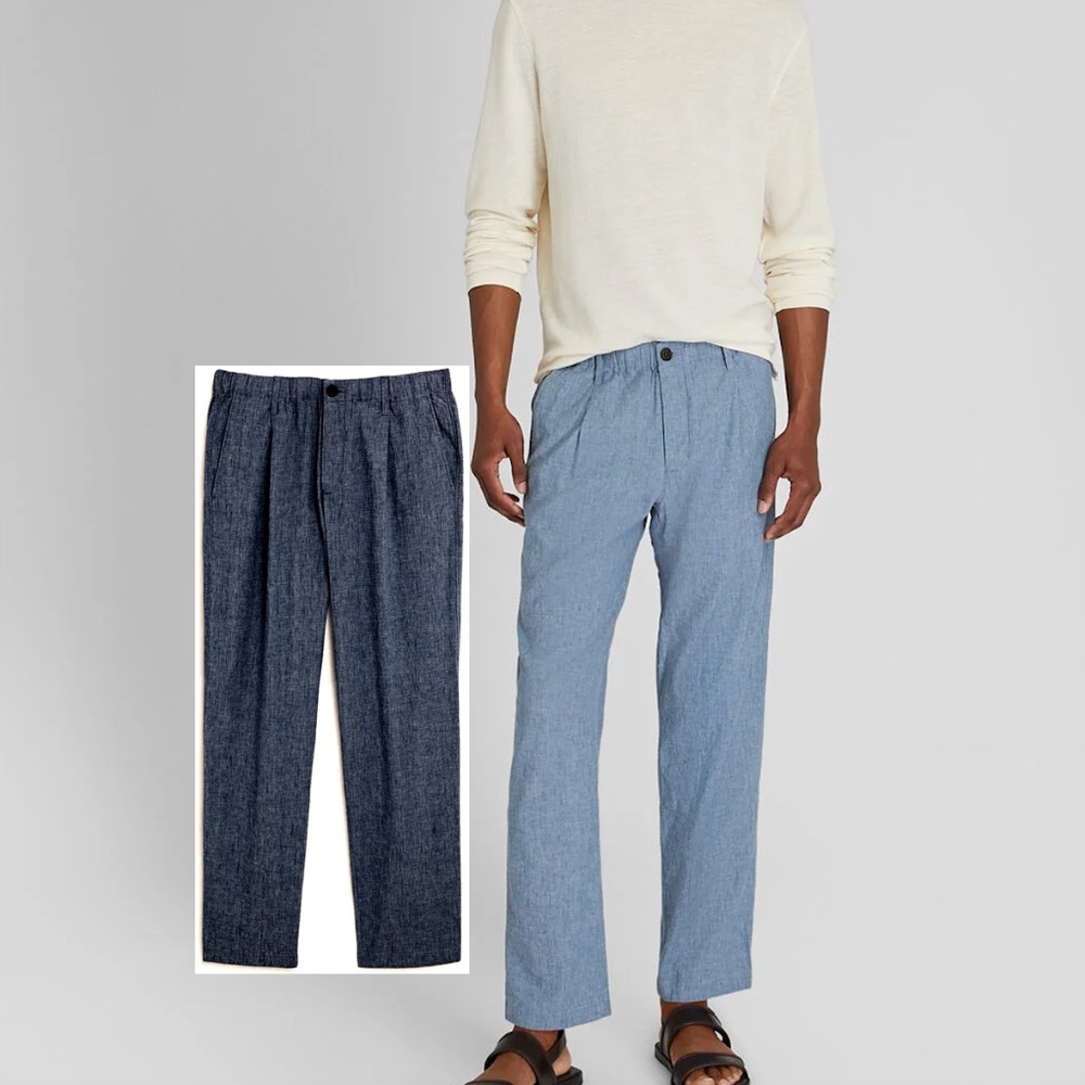 Relaxed Tapered Linen-Blend Pant - Brand New - NEVER WORN - INDIGO***